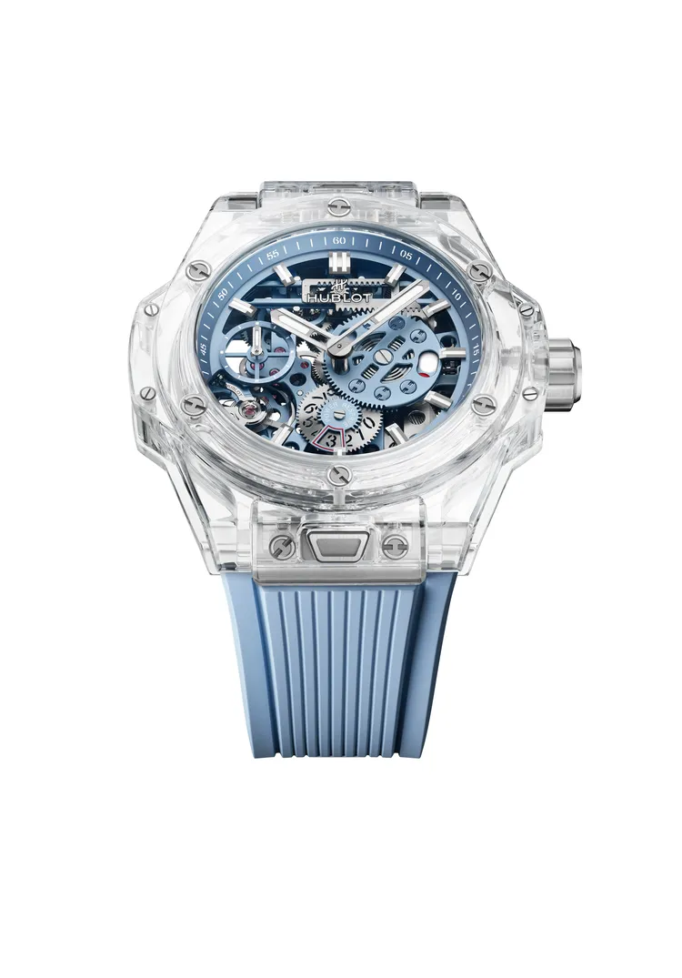 Big Bang Meca-10 十日鍊天空藍寶石腕錶，限量100只，249萬6000元。品牌提供