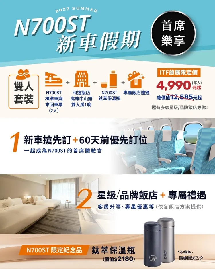 新車假期「優先劃位」專案內容。高鐵提供