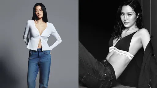 鄺玲玲穿深V衫1顆扣子差點撐不住　Calvin Klein黑白辣照好撩人