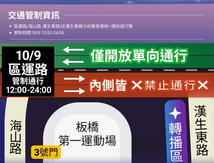 115年國慶晚會管制措施。交通局提供