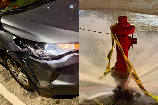 消防栓遭撞歪、水柱狂噴！周韋翰與李四川板橋聯合競總前車禍　網友酸語掀論戰