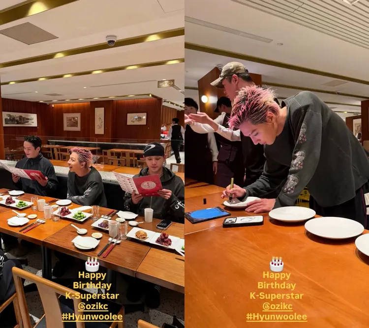 太陽在鼎泰豐幫髮型師慶生。翻攝太陽IG
