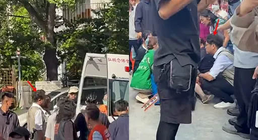 沈伯洋掃街遇阿嬤昏倒　暫停行程送上救護車