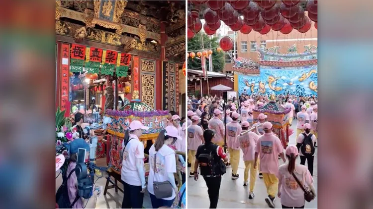 因神轎背對進首廟天壇，也引發不尊重的爭議。翻攝自facebook @ 台灣首廟天壇【天公廟】：玉帝信仰中心，與天公同行