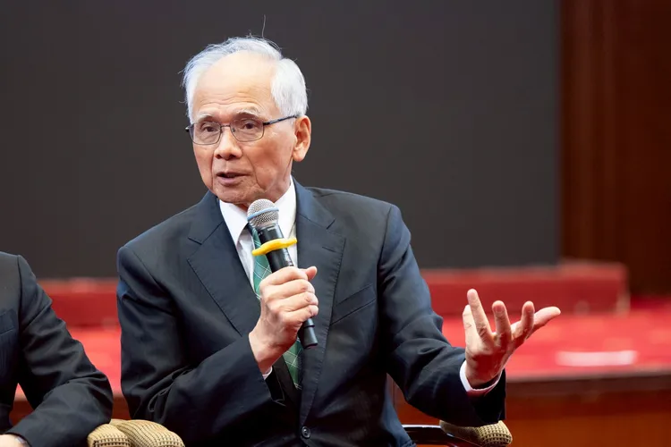 前立法院院長游錫堃問蔣萬安「立法院老同事游錫堃被黑，你的心情如何？」總統府提供