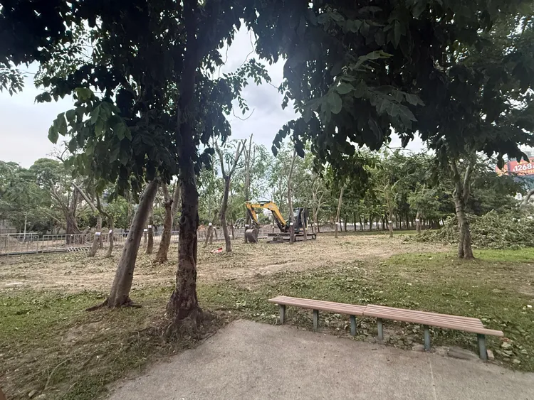 慈惠滯洪池公園目前已動工興建，對於整個商圈後續發展將產生很大助力。葉家銘攝