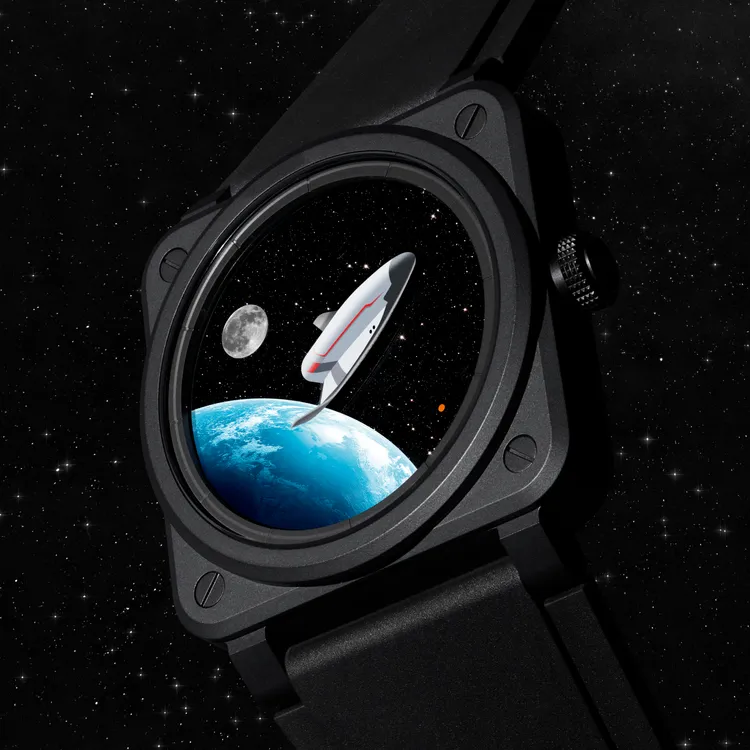 Bell & Ross BR-03 Space Mission腕錶，16萬2000元。品牌提供