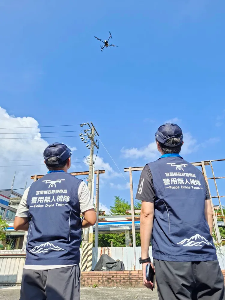 警方新成立的「警用無人機隊」首次投入使用。翻攝照片