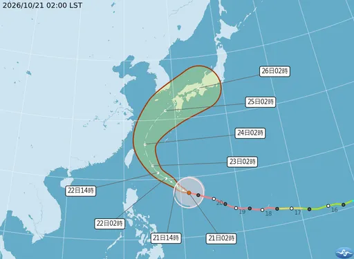 強颱薔琵逼近！氣象署曝「海陸警」時程　明天宜蘭雨最大