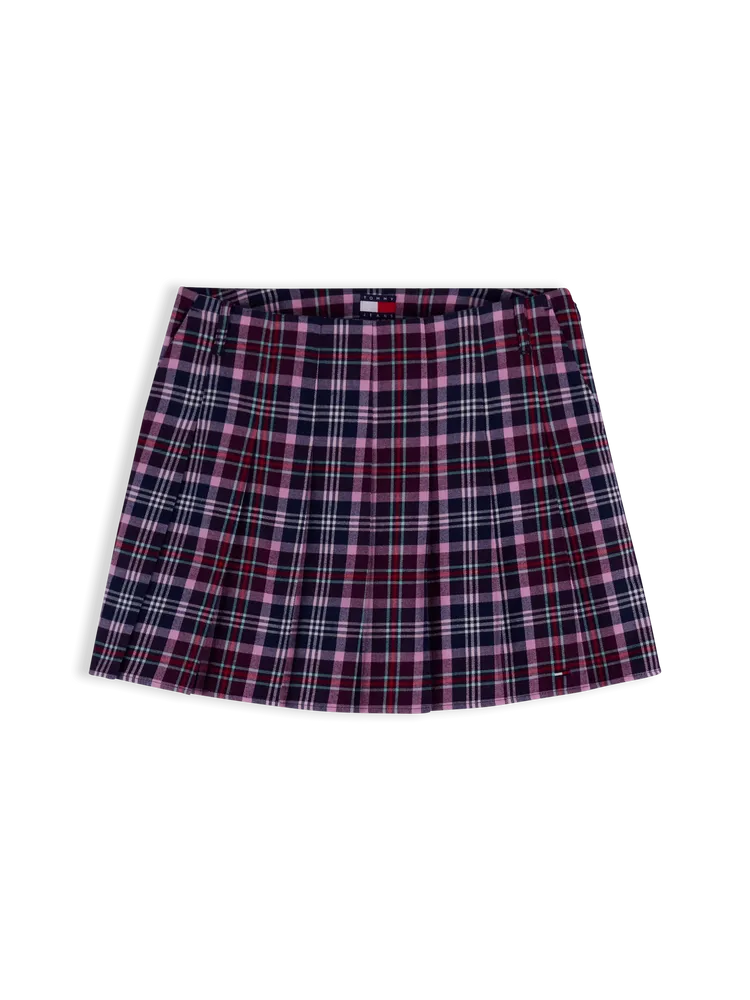 TOMMY JEANS女裝格紋百褶裙，4380元。品牌提供