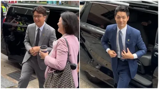 台北辯論｜沈伯洋淺灰色西裝現身　蔣萬安「失聲」已康復