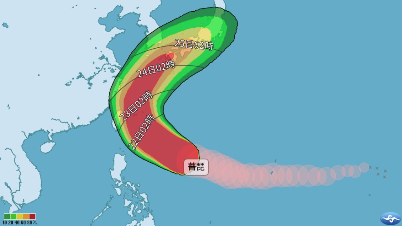 強颱薔琵逼近!2縣市「暴風侵襲率」破70%