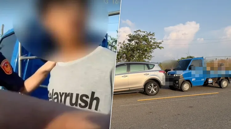 蘇男開小貨車追撞郭男休旅車，下車後竟持刀傷人，法院最後裁定交保、限制住居。民眾提供